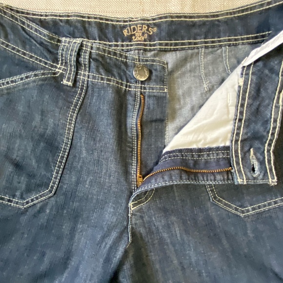 Riders By Lee Womens Denim Cargo Bermuda Vacation Casual Short- Sz- 14 - Picture 4 of 16